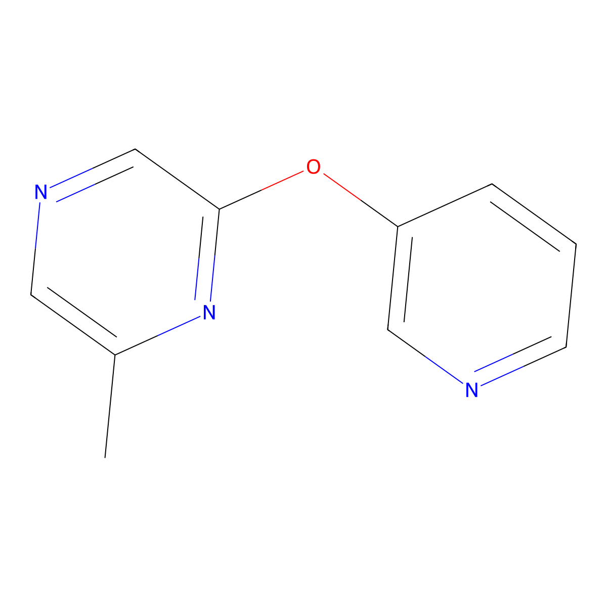 2-Methyl-6-(pyridin-3-yloxy)pyrazine molecular structure, CAS 2549026-50-6