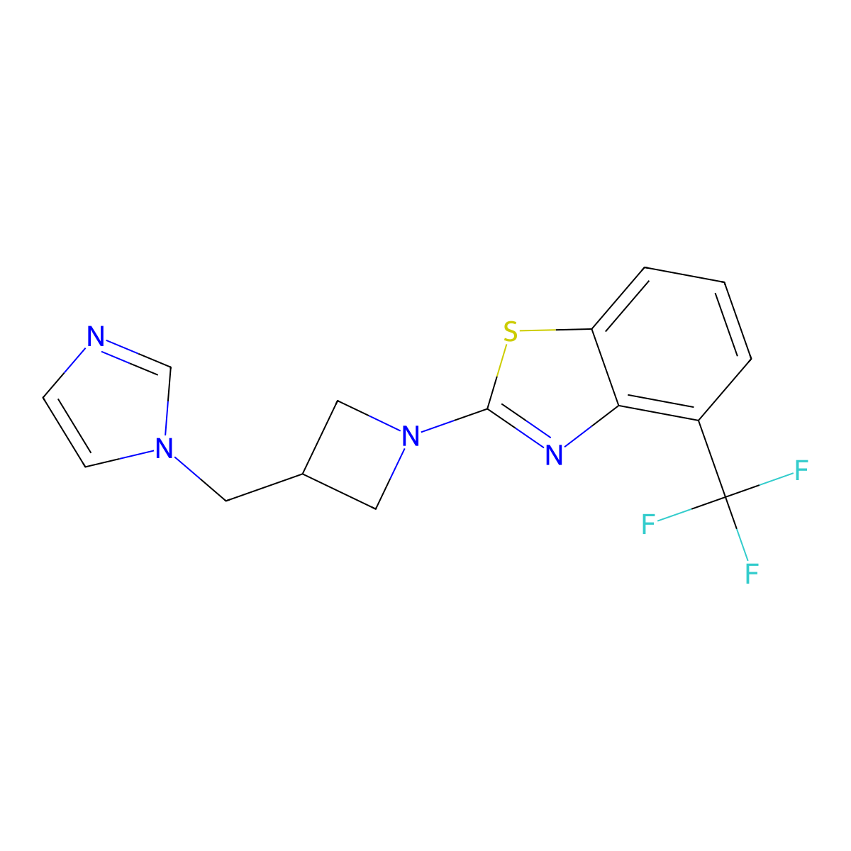 2-{3-[(1H-imidazol-1-yl)methyl]azetidin-1-yl}-4-(trifluoromethyl)-1,3-benzothiazole molecular structure, CAS 2549026-53-9