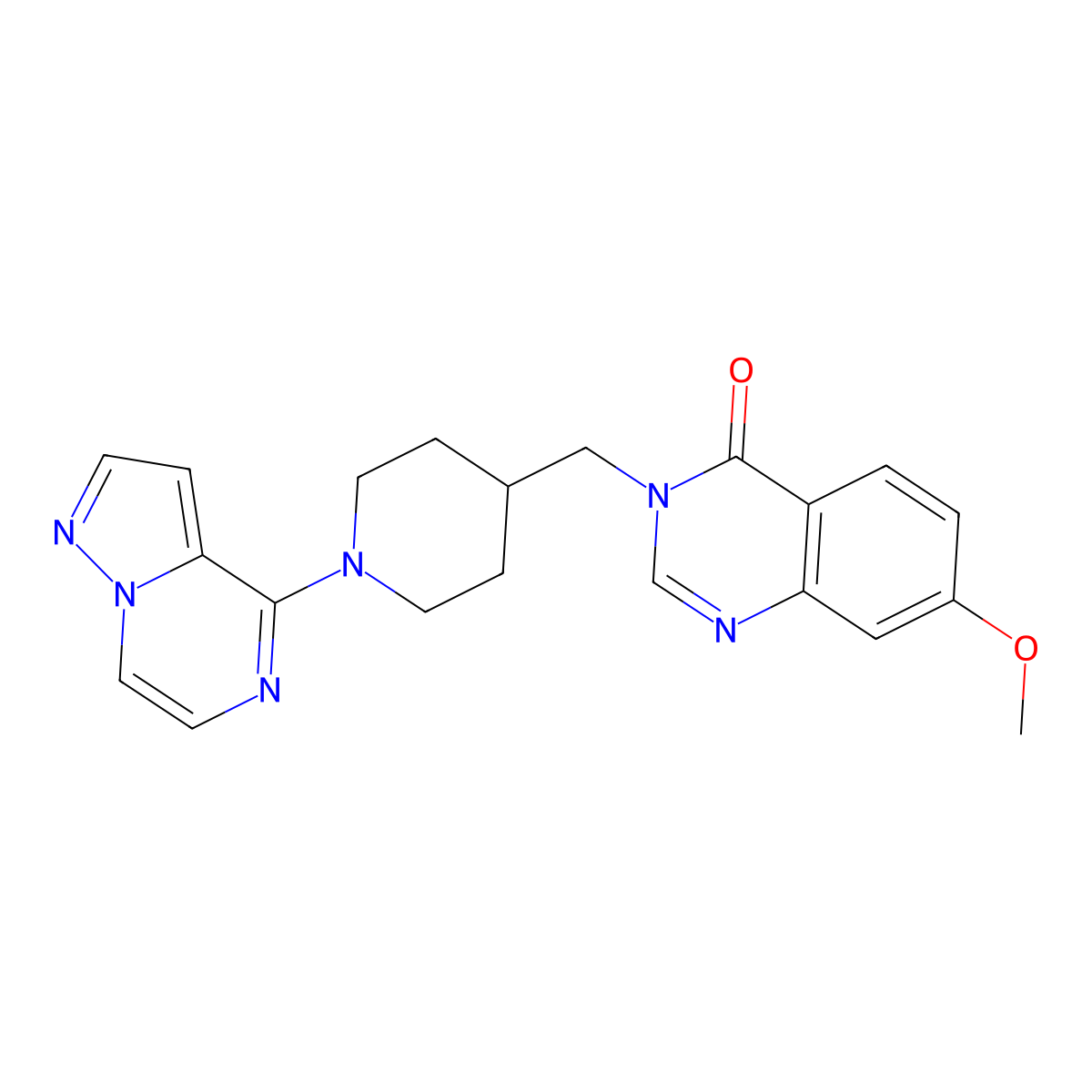 7-Methoxy-3-[(1-{pyrazolo[1,5-a]pyrazin-4-yl}piperidin-4-yl)methyl]-3,4-dihydroquinazolin-4-one molecular structure, CAS 2549026-54-0