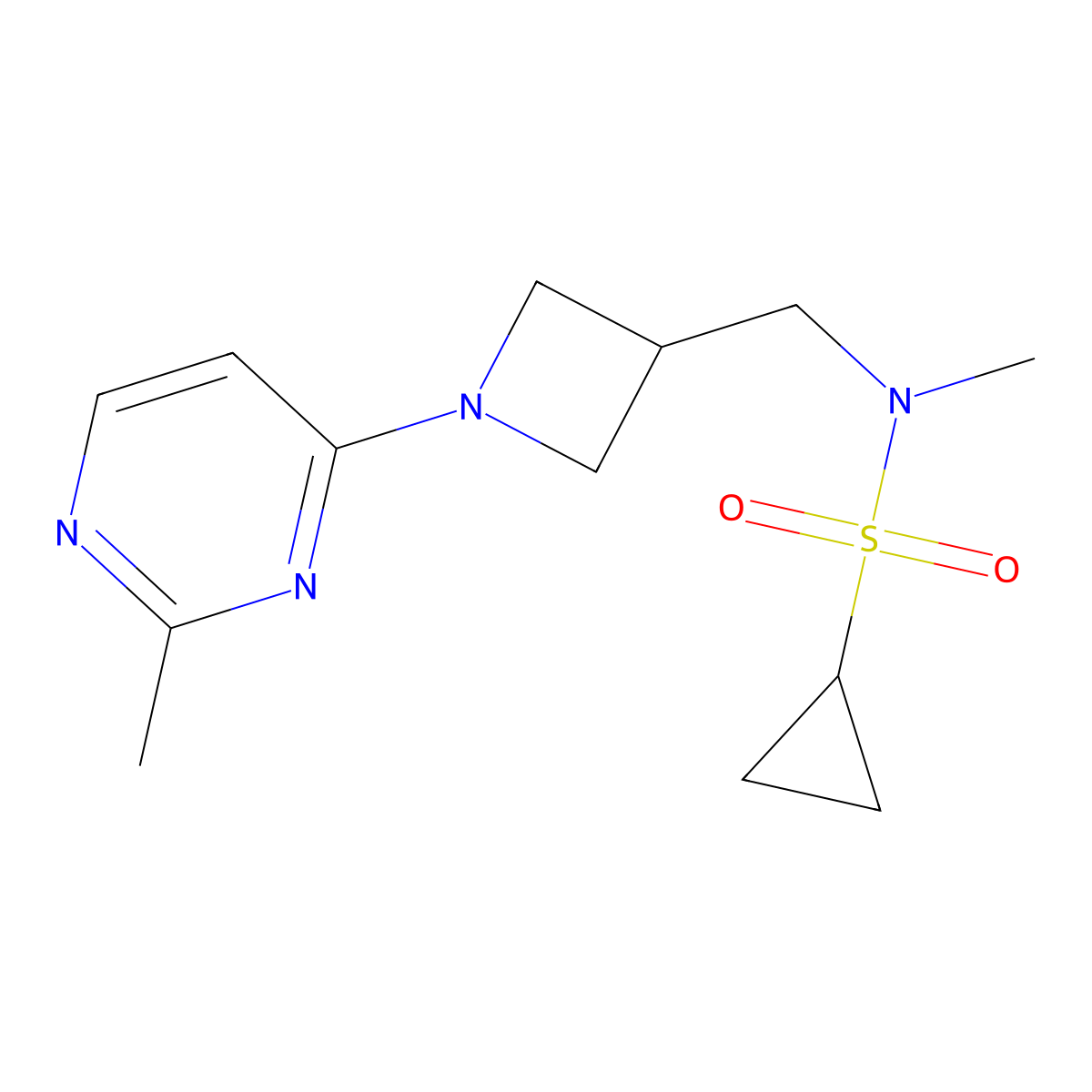 N-methyl-N-{[1-(2-methylpyrimidin-4-yl)azetidin-3-yl]methyl}cyclopropanesulfonamide molecular structure, CAS 2549026-55-1