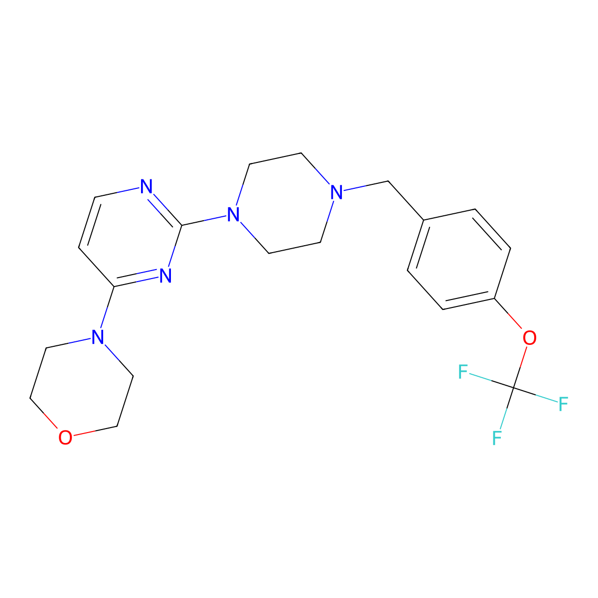 4-[2-(4-{[4-(Trifluoromethoxy)phenyl]methyl}piperazin-1-yl)pyrimidin-4-yl]morpholine molecular structure, CAS 2549026-61-9