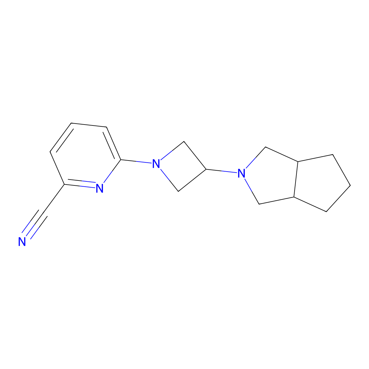 6-(3-{Octahydrocyclopenta[c]pyrrol-2-yl}azetidin-1-yl)pyridine-2-carbonitrile molecular structure, CAS 2549026-64-2