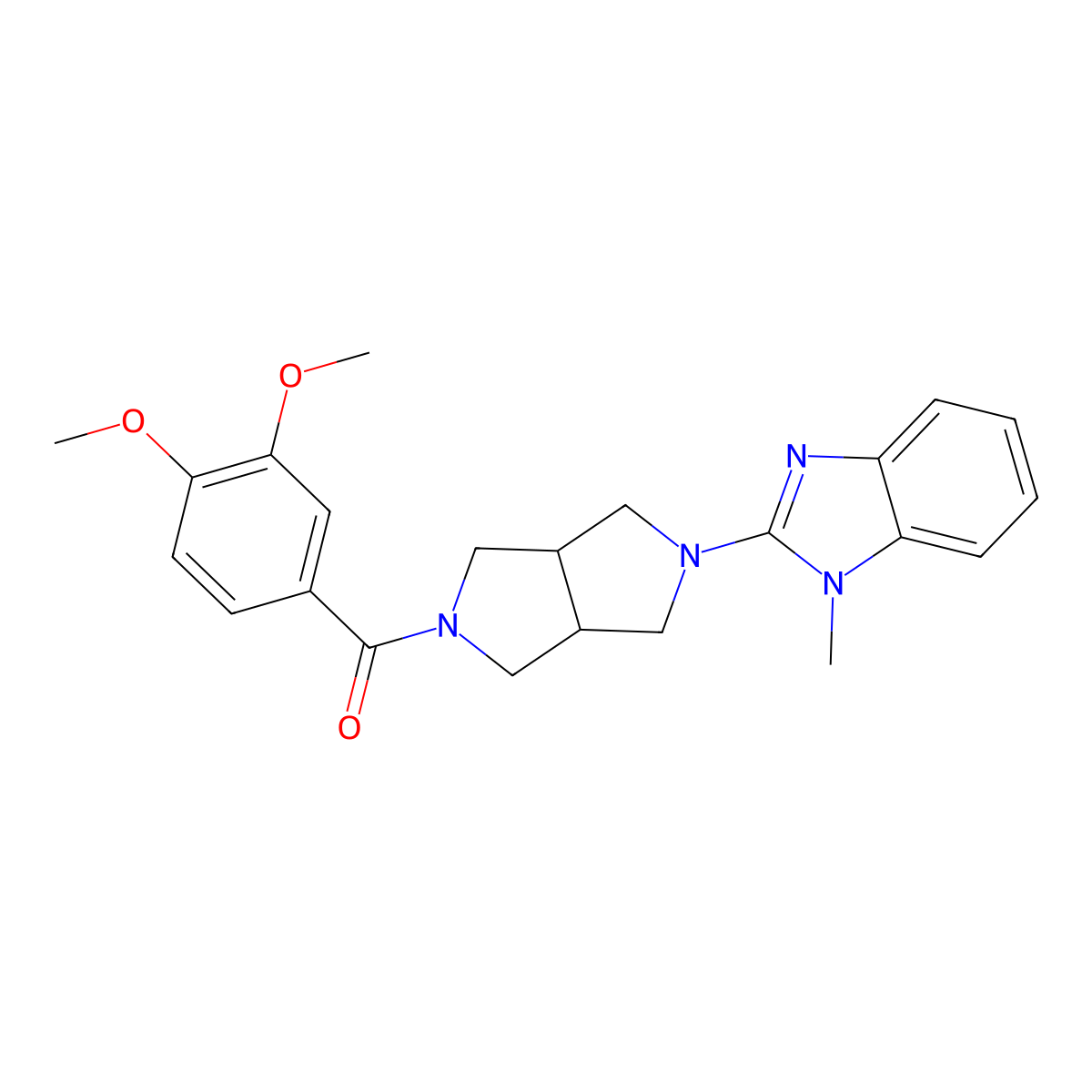 2-[5-(3,4-dimethoxybenzoyl)-octahydropyrrolo[3,4-c]pyrrol-2-yl]-1-methyl-1H-1,3-benzodiazole molecular structure, CAS 2549026-70-0