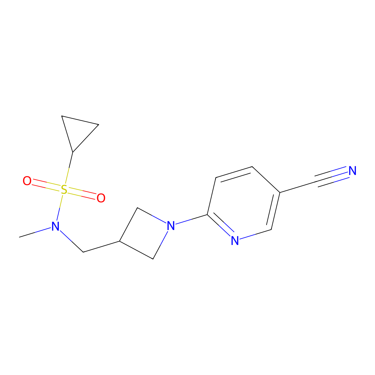 N-{[1-(5-cyanopyridin-2-yl)azetidin-3-yl]methyl}-N-methylcyclopropanesulfonamide molecular structure, CAS 2549026-99-3