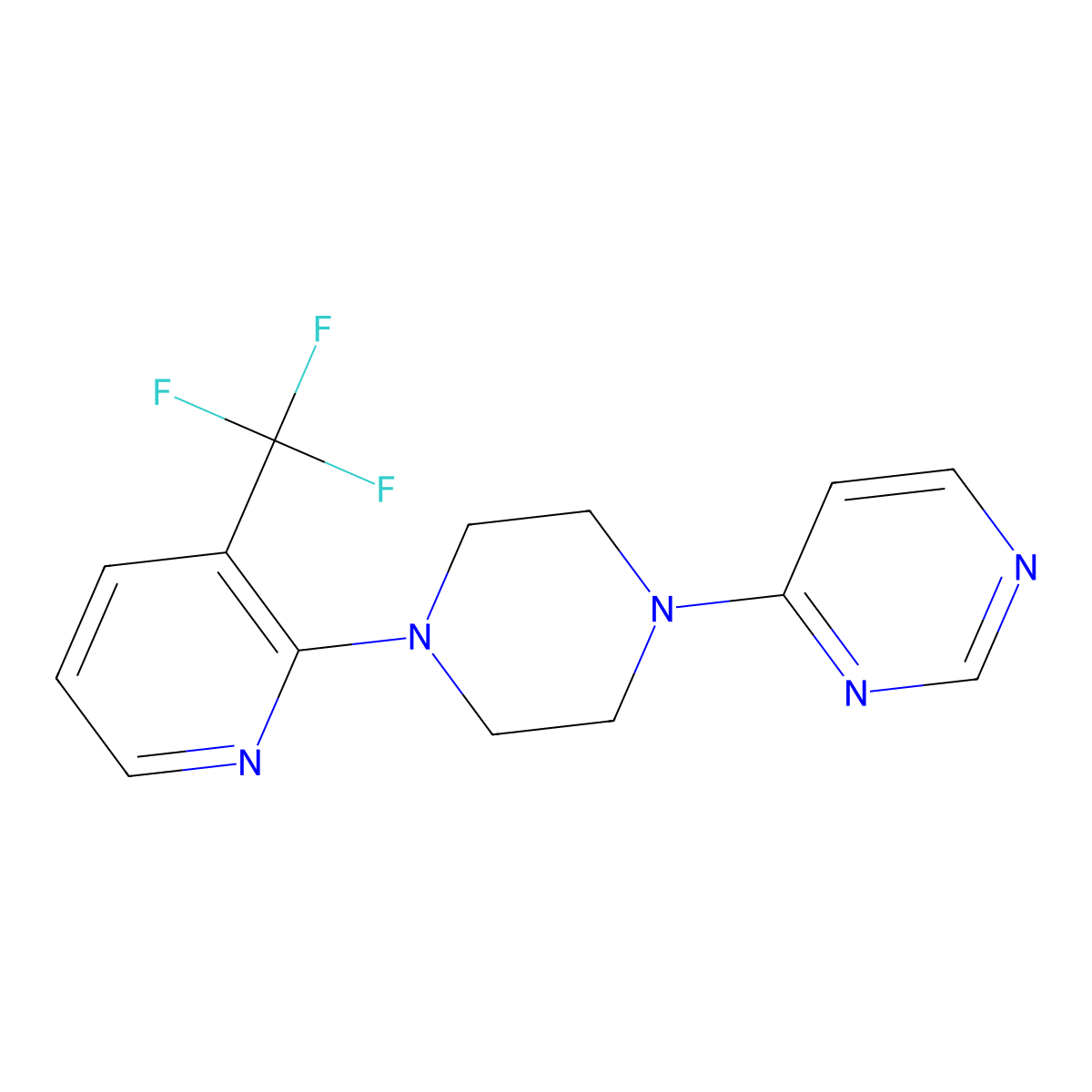 4-{4-[3-(Trifluoromethyl)pyridin-2-yl]piperazin-1-yl}pyrimidine molecular structure, CAS 2549027-03-2