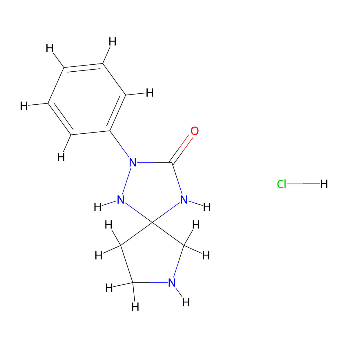 2-Phenyl-1,2,4,7-tetraazaspiro[4.4]nonan-3-one hydrochloride molecular structure, CAS 2549027-04-3