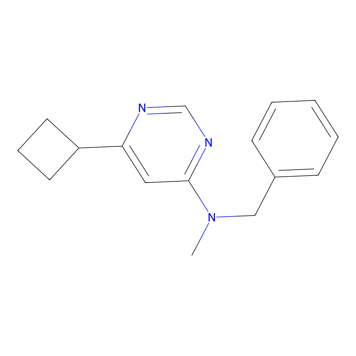 N-benzyl-6-cyclobutyl-N-methylpyrimidin-4-amine molecular structure, CAS 2549027-09-8