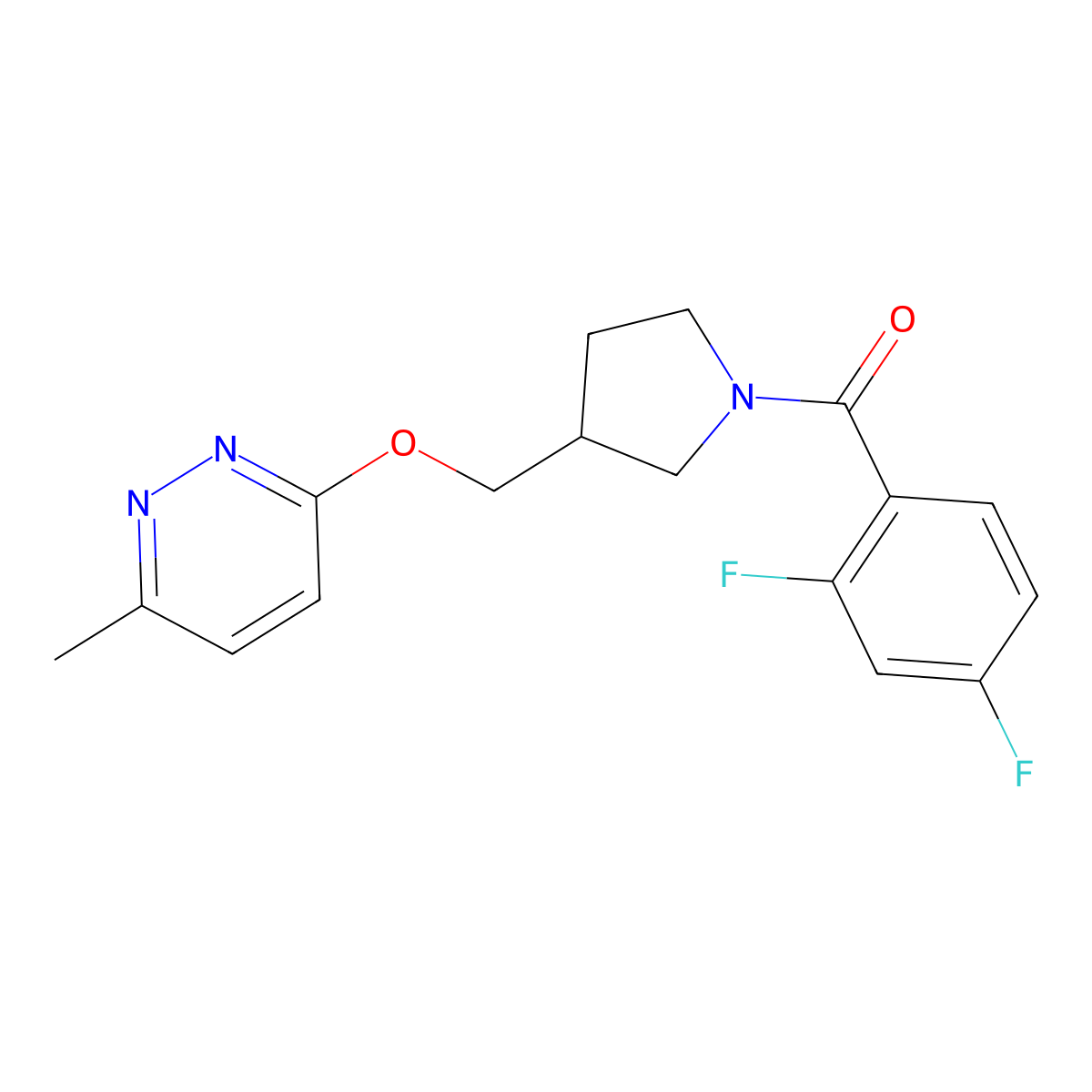 3-{[1-(2,4-Difluorobenzoyl)pyrrolidin-3-yl]methoxy}-6-methylpyridazine molecular structure, CAS 2549027-18-9