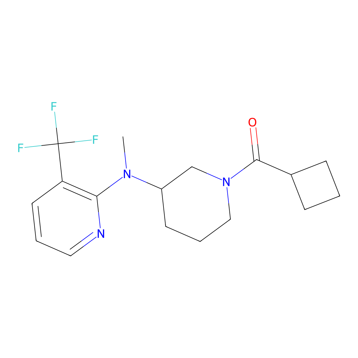 N-(1-cyclobutanecarbonylpiperidin-3-yl)-N-methyl-3-(trifluoromethyl)pyridin-2-amine molecular structure, CAS 2549027-32-7