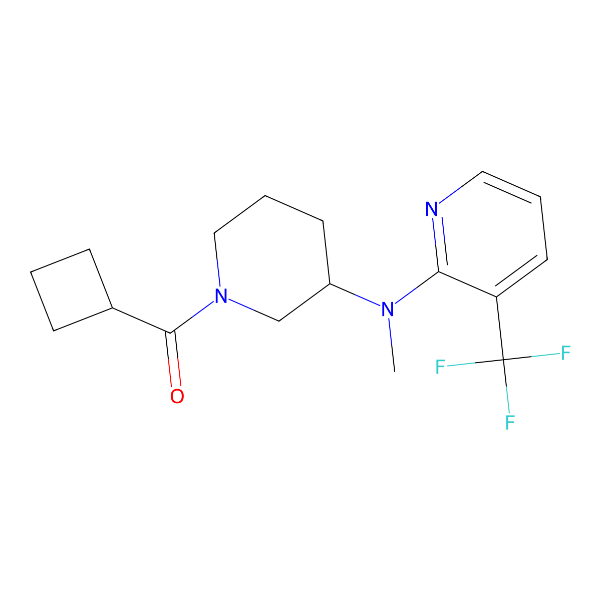 N-(1-cyclobutanecarbonylpiperidin-3-yl)-N-methyl-3-(trifluoromethyl)pyridin-2-amine molecular structure, CAS 2549027-32-7