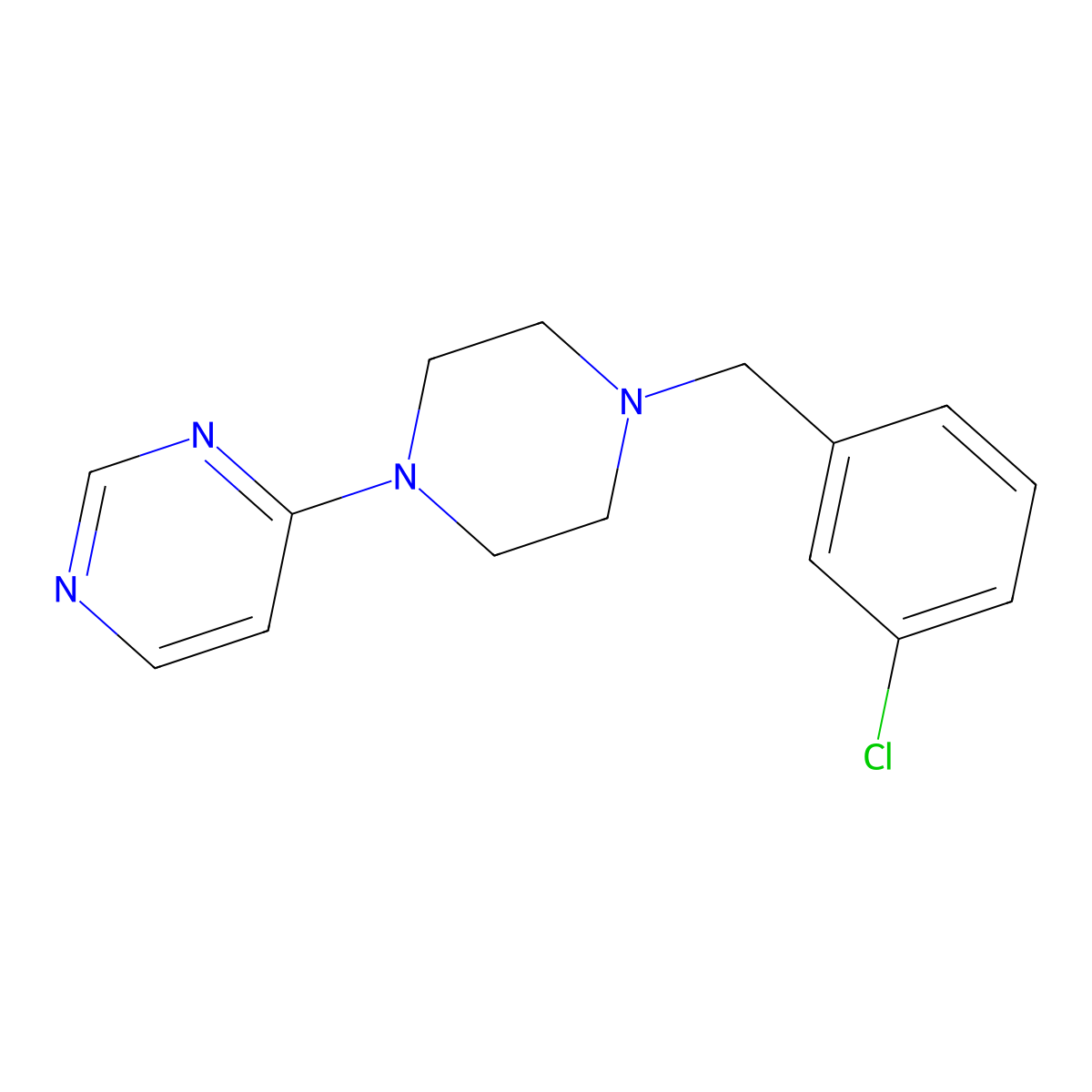 4-{4-[(3-Chlorophenyl)methyl]piperazin-1-yl}pyrimidine molecular structure, CAS 2549027-35-0