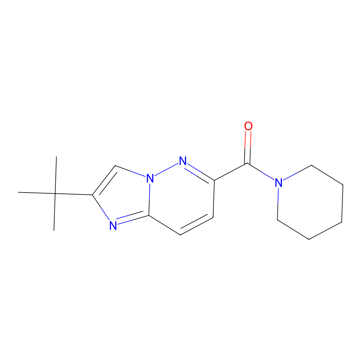 1-{2-Tert-butylimidazo[1,2-b]pyridazine-6-carbonyl}piperidine molecular structure, CAS 2549027-43-0