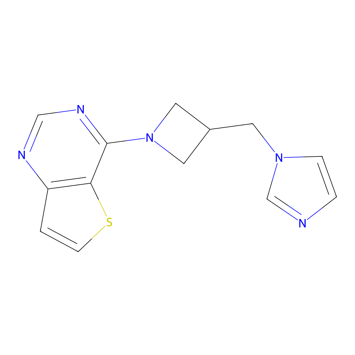 1-[(1-{thieno[3,2-d]pyrimidin-4-yl}azetidin-3-yl)methyl]-1H-imidazole molecular structure, CAS 2549027-65-6
