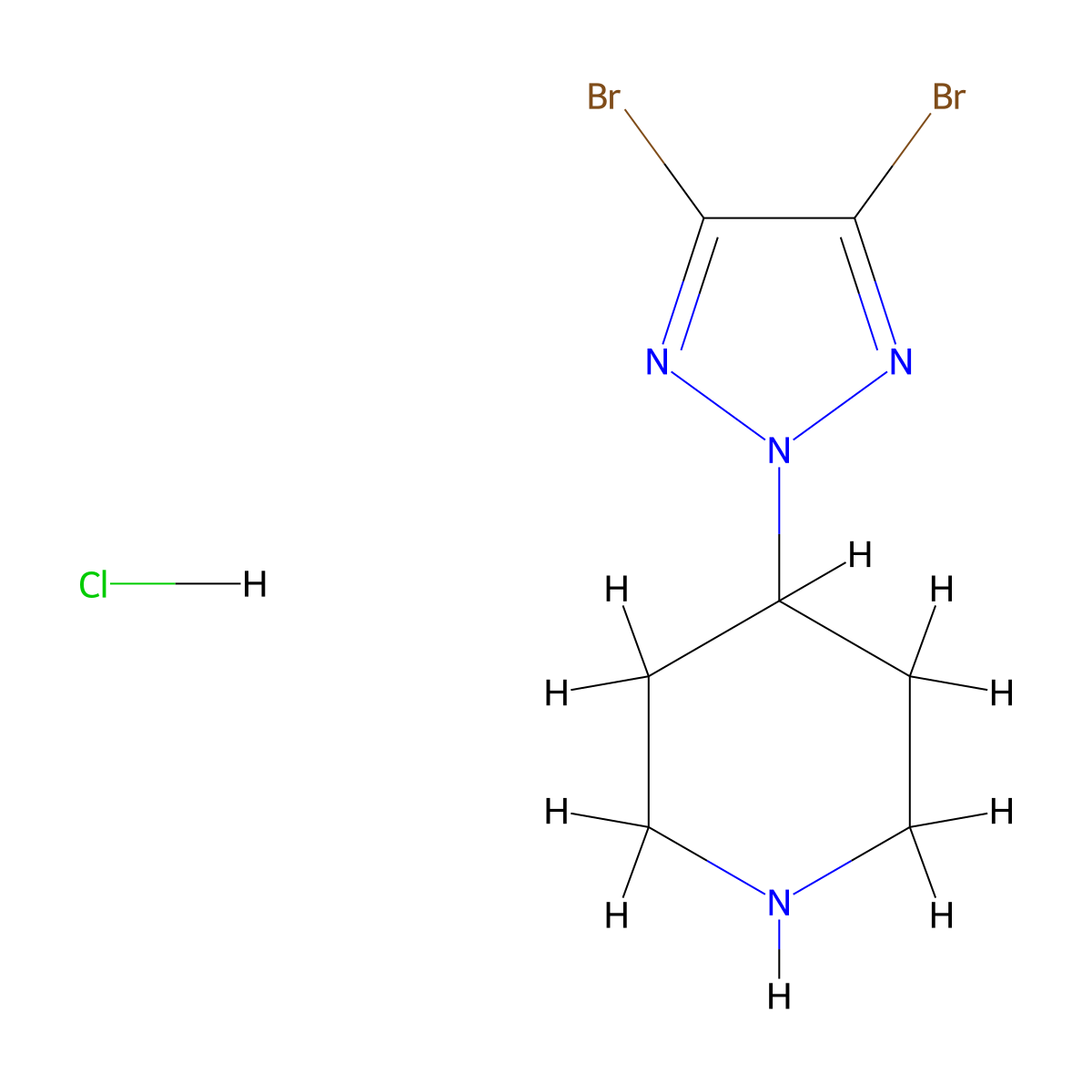 4-(4,5-dibromo-2H-1,2,3-triazol-2-yl)piperidine hydrochloride molecular structure, CAS 2549027-67-8