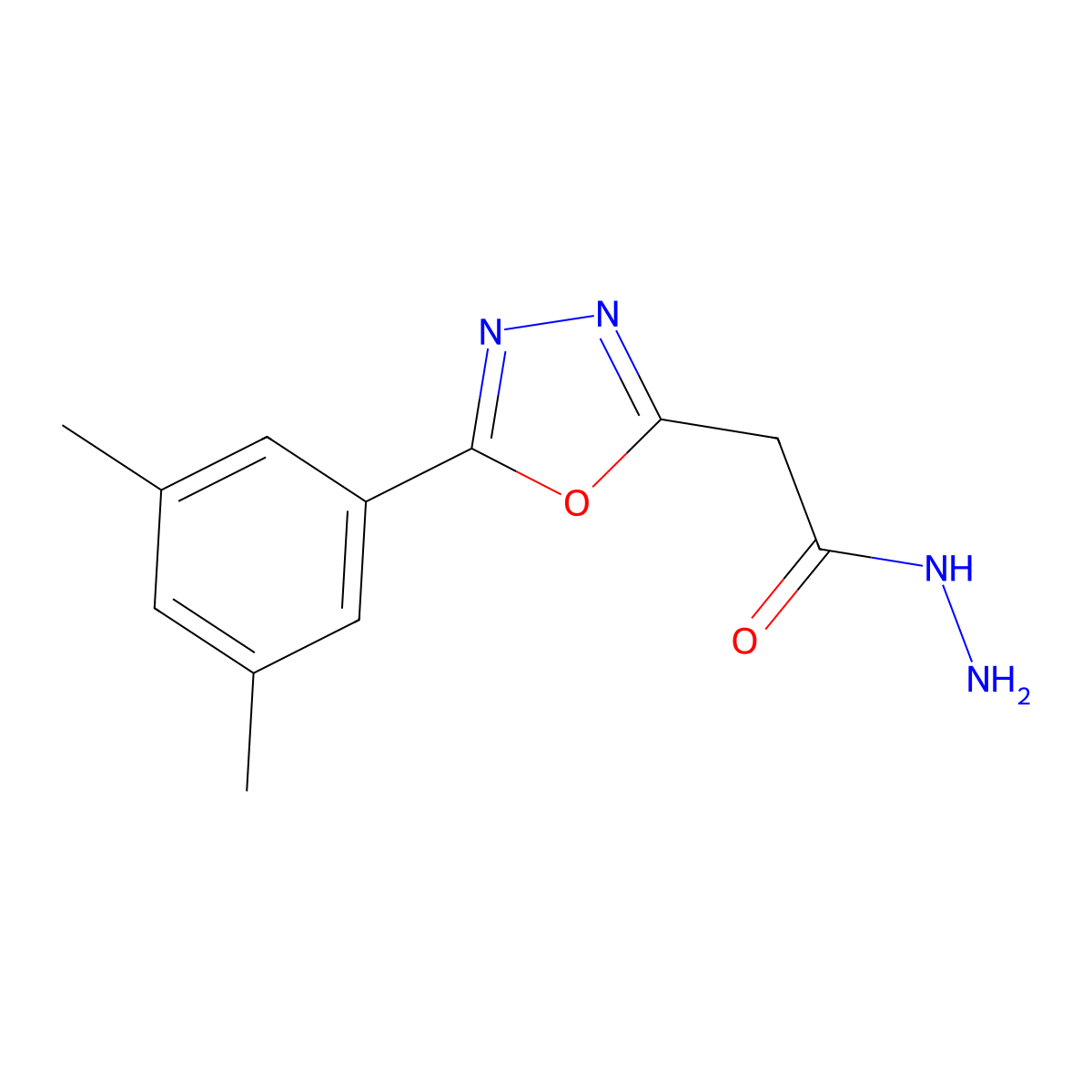 2-[5-(3,5-Dimethylphenyl)-1,3,4-oxadiazol-2-yl]acetohydrazide molecular structure, CAS 2549027-71-4
