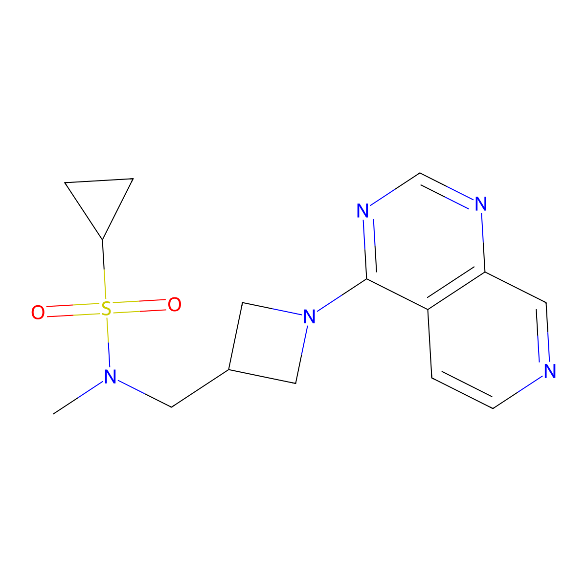 N-methyl-N-[(1-{pyrido[3,4-d]pyrimidin-4-yl}azetidin-3-yl)methyl]cyclopropanesulfonamide molecular structure, CAS 2549027-75-8