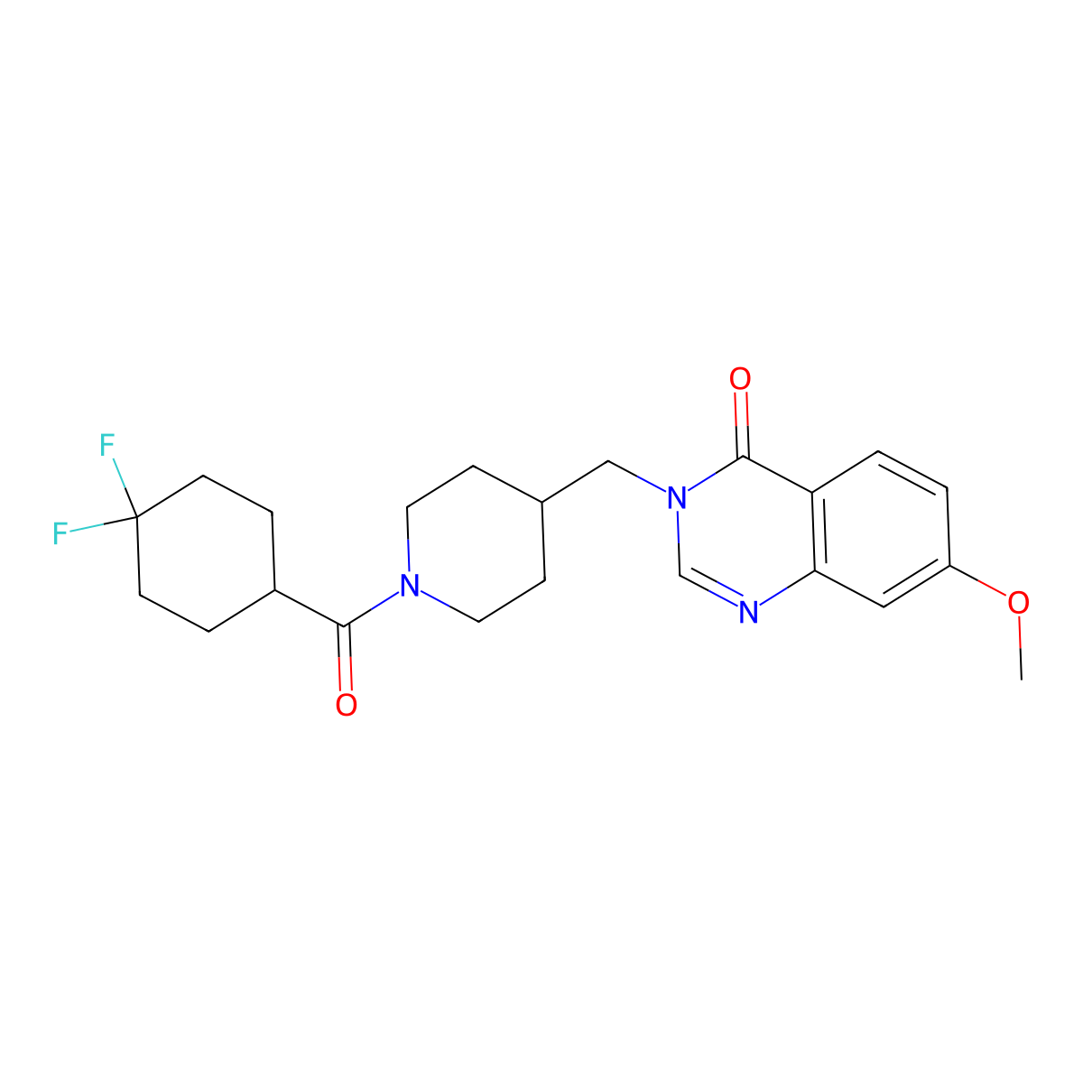 3-{[1-(4,4-Difluorocyclohexanecarbonyl)piperidin-4-yl]methyl}-7-methoxy-3,4-dihydroquinazolin-4-one molecular structure, CAS 2549027-77-0