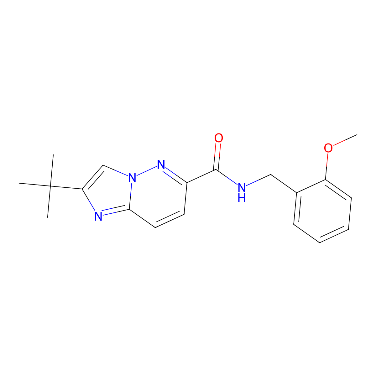2-tert-butyl-N-[(2-methoxyphenyl)methyl]imidazo[1,2-b]pyridazine-6-carboxamide molecular structure, CAS 2549027-89-4