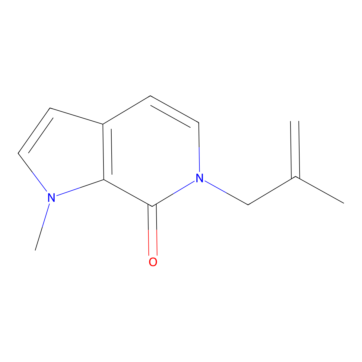 1-methyl-6-(2-methylprop-2-en-1-yl)-1H,6H,7H-pyrrolo[2,3-c]pyridin-7-one molecular structure, CAS 2549027-90-7