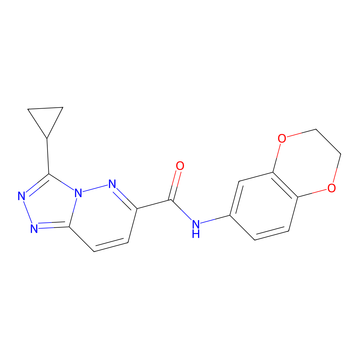 3-cyclopropyl-N-(2,3-dihydro-1,4-benzodioxin-6-yl)-[1,2,4]triazolo[4,3-b]pyridazine-6-carboxamide molecular structure, CAS 2549027-91-8