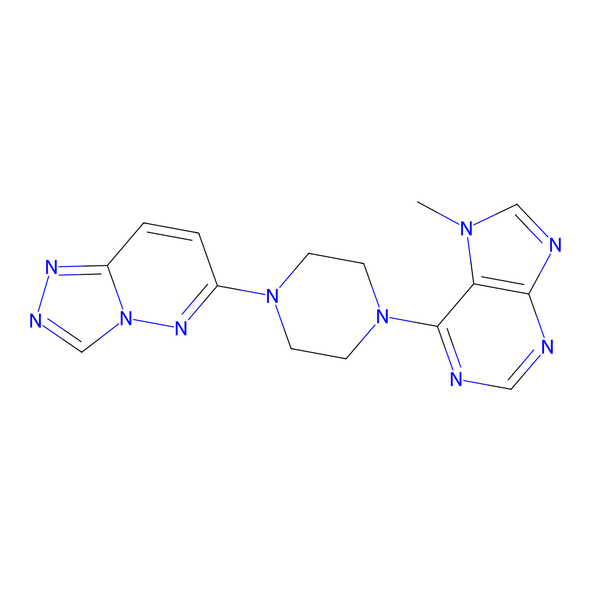 7-methyl-6-(4-{[1,2,4]triazolo[4,3-b]pyridazin-6-yl}piperazin-1-yl)-7H-purine molecular structure, CAS 2549027-92-9