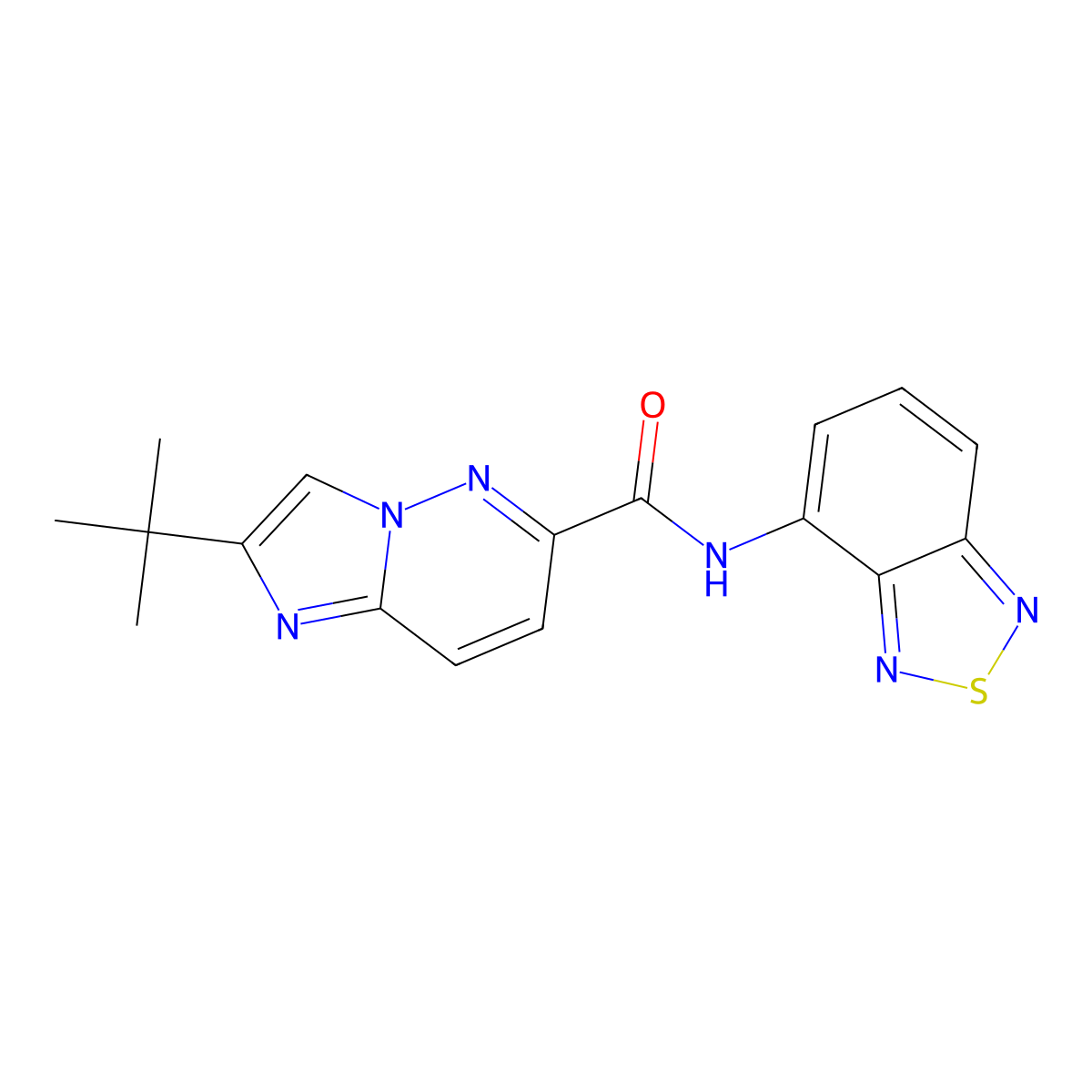 N-(2,1,3-benzothiadiazol-4-yl)-2-tert-butylimidazo[1,2-b]pyridazine-6-carboxamide molecular structure, CAS 2549028-09-1