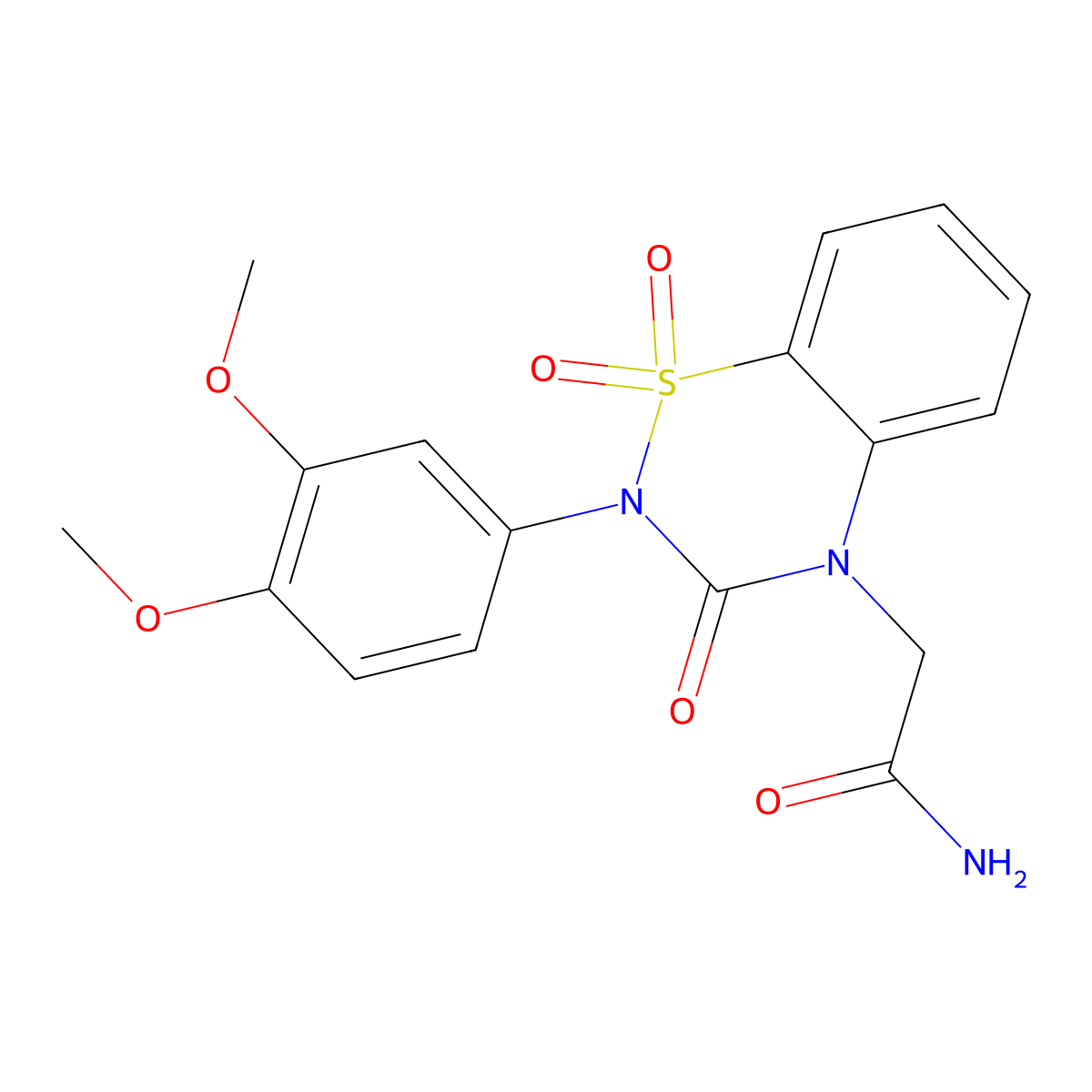 2-[2-(3,4-dimethoxyphenyl)-1,1,3-trioxo-3,4-dihydro-2H-1lambda6,2,4-benzothiadiazin-4-yl]acetamide molecular structure, CAS 2549028-26-2