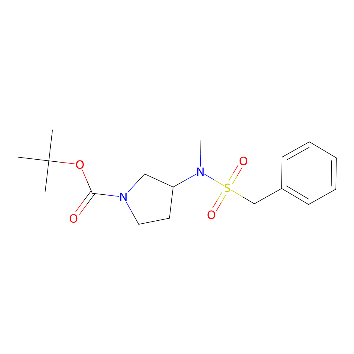 tert-butyl 3-(N-methylphenylmethanesulfonamido)pyrrolidine-1-carboxylate molecular structure, CAS 2549028-41-1