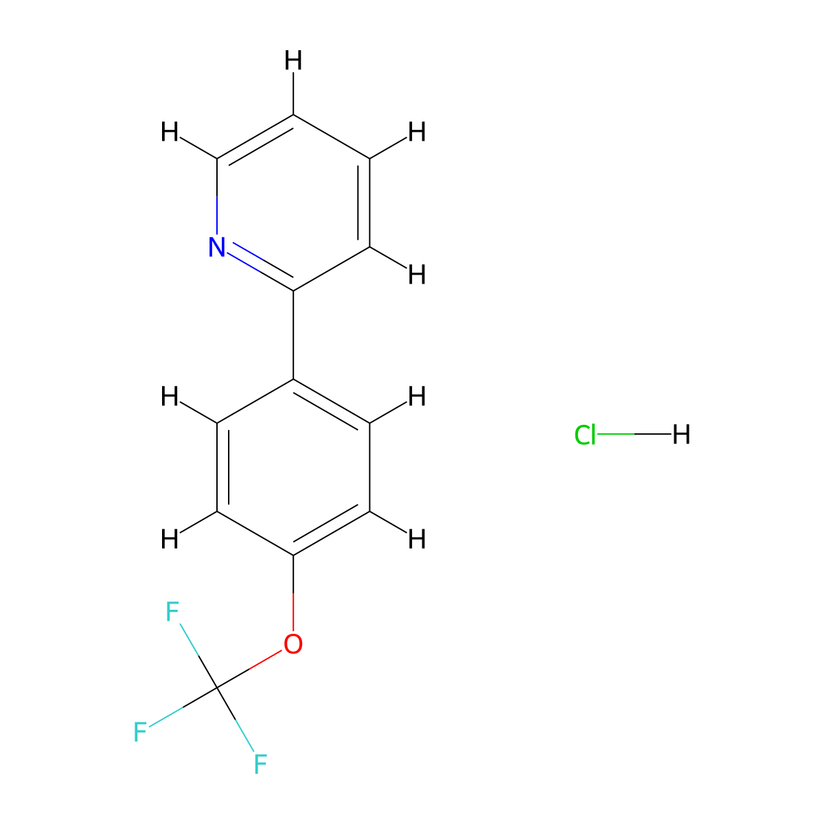 2-[4-(Trifluoromethoxy)phenyl]pyridine hydrochloride molecular structure, CAS 2549028-43-3