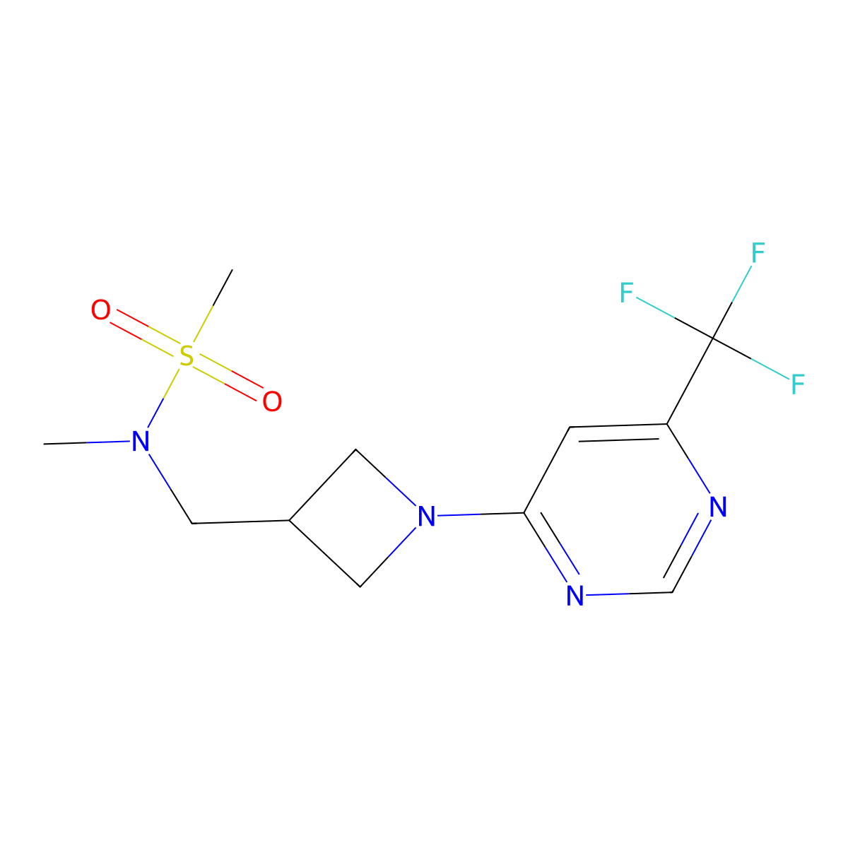 N-methyl-N-({1-[6-(trifluoromethyl)pyrimidin-4-yl]azetidin-3-yl}methyl)methanesulfonamide molecular structure, CAS 2549028-55-7