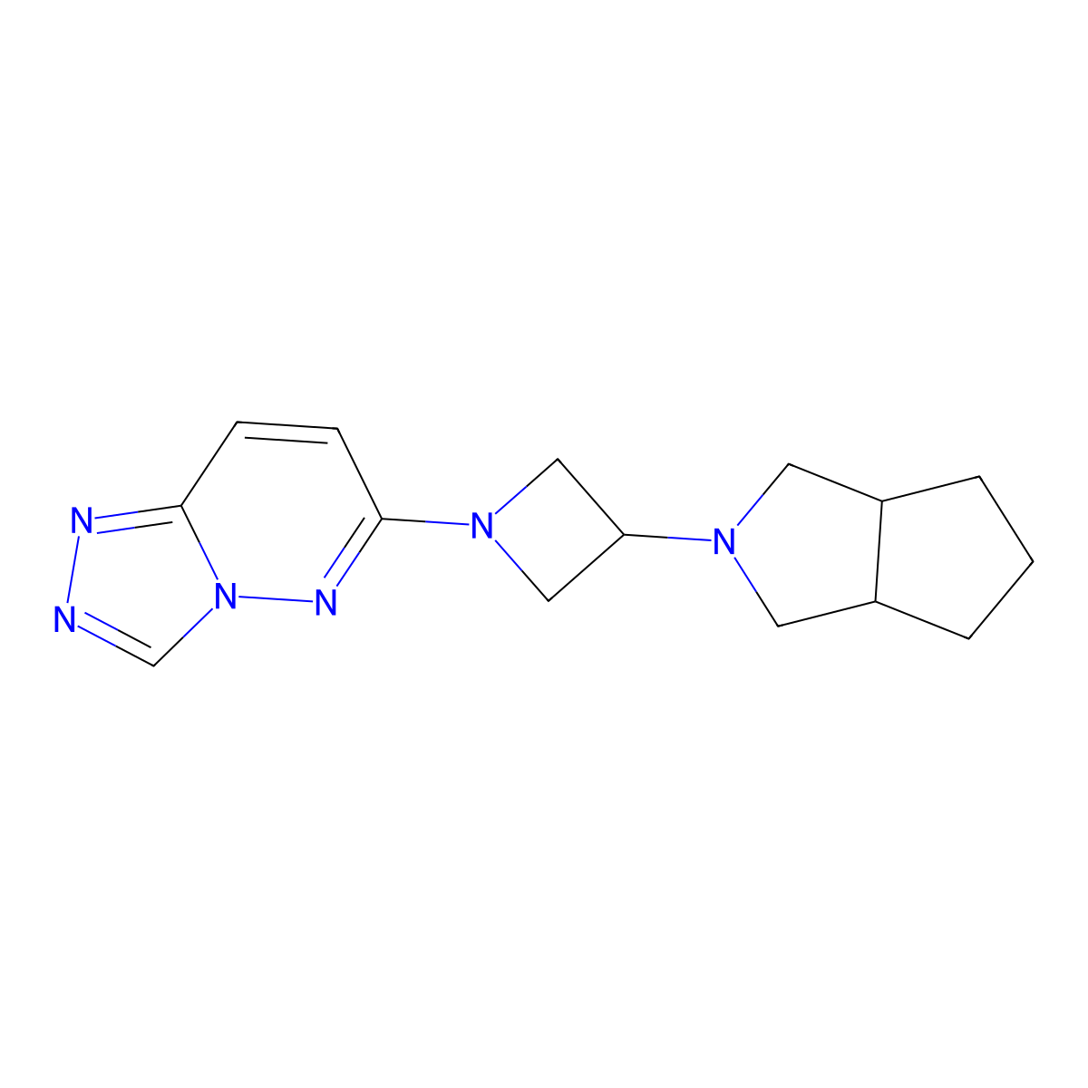 3-{Octahydrocyclopenta[c]pyrrol-2-yl}-1-{[1,2,4]triazolo[4,3-b]pyridazin-6-yl}azetidine molecular structure, CAS 2549028-56-8