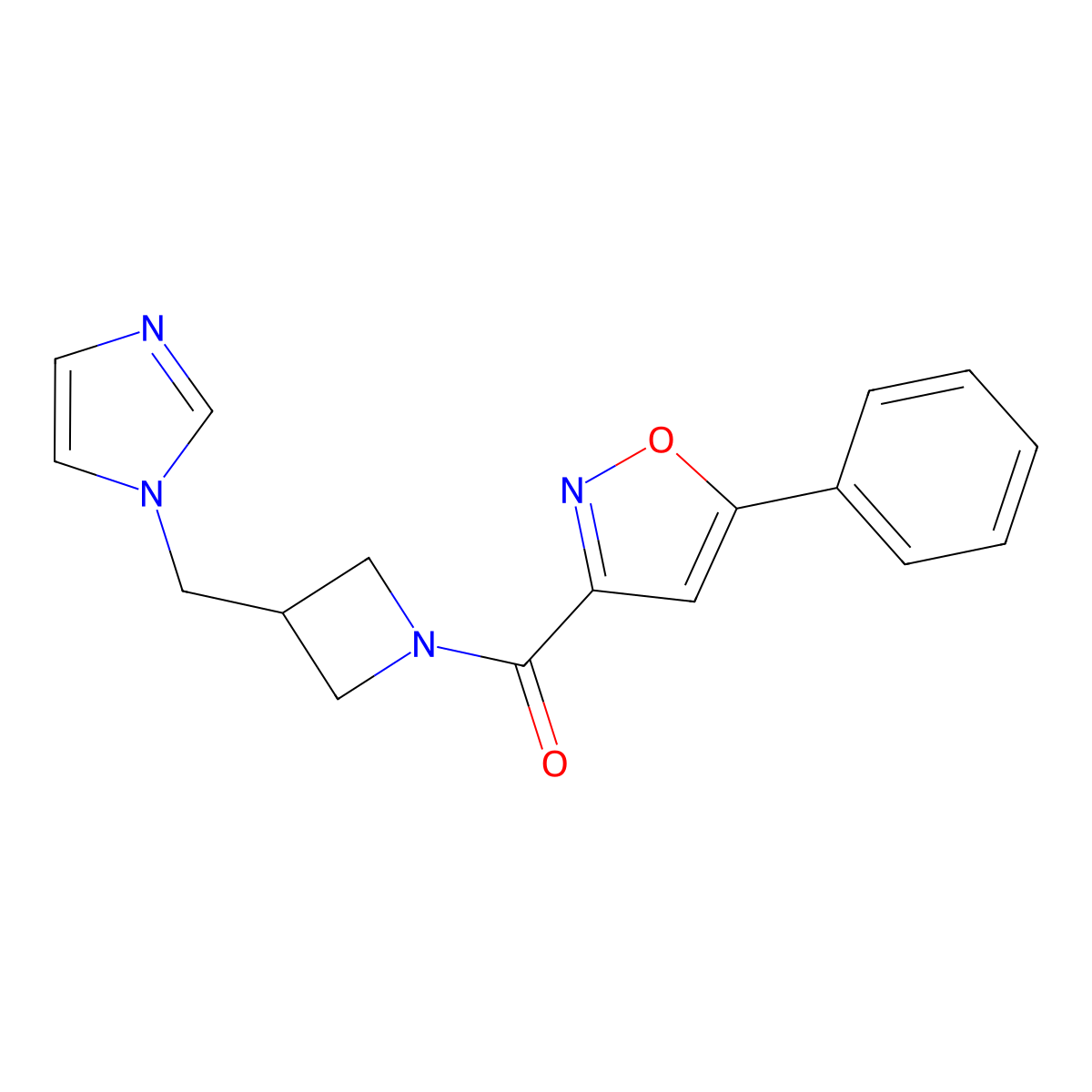 3-{3-[(1H-imidazol-1-yl)methyl]azetidine-1-carbonyl}-5-phenyl-1,2-oxazole molecular structure, CAS 2549028-73-9