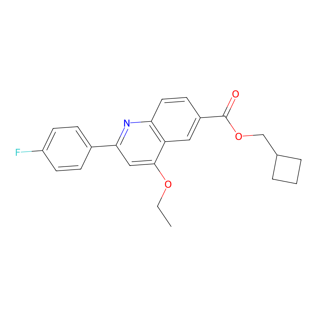 Cyclobutylmethyl 4-ethoxy-2-(4-fluorophenyl)quinoline-6-carboxylate molecular structure, CAS 2549028-78-4