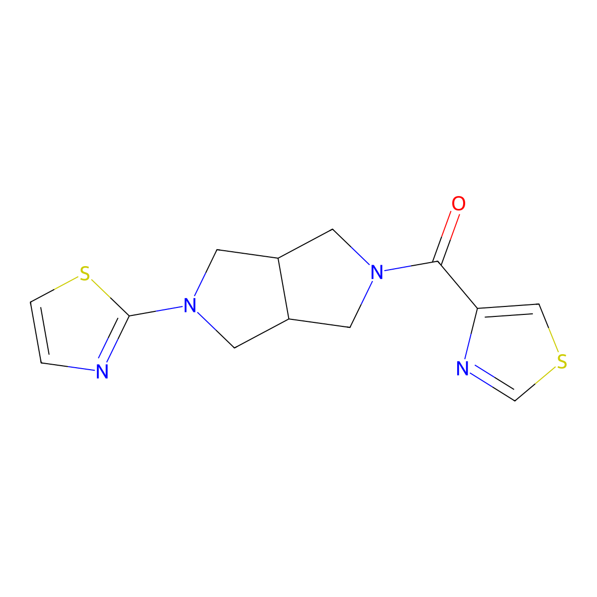 2-[5-(1,3-Thiazole-4-carbonyl)-octahydropyrrolo[3,4-c]pyrrol-2-yl]-1,3-thiazole molecular structure, CAS 2549028-86-4