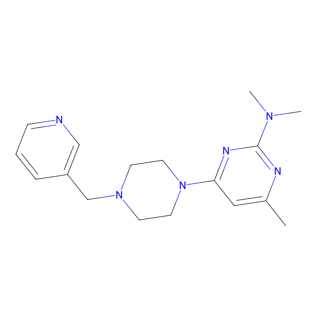 N,N,4-trimethyl-6-{4-[(pyridin-3-yl)methyl]piperazin-1-yl}pyrimidin-2-amine molecular structure, CAS 2549028-88-6