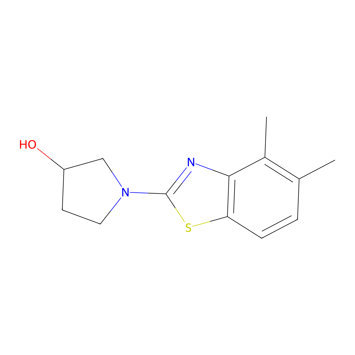 1-(4,5-Dimethyl-1,3-benzothiazol-2-yl)pyrrolidin-3-ol molecular structure, CAS 2549028-93-3