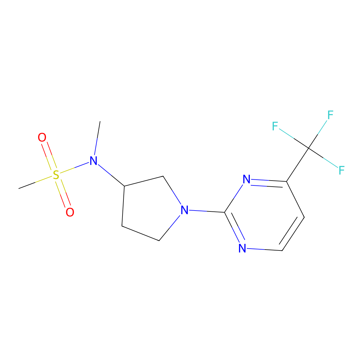N-methyl-N-{1-[4-(trifluoromethyl)pyrimidin-2-yl]pyrrolidin-3-yl}methanesulfonamide molecular structure, CAS 2549028-96-6