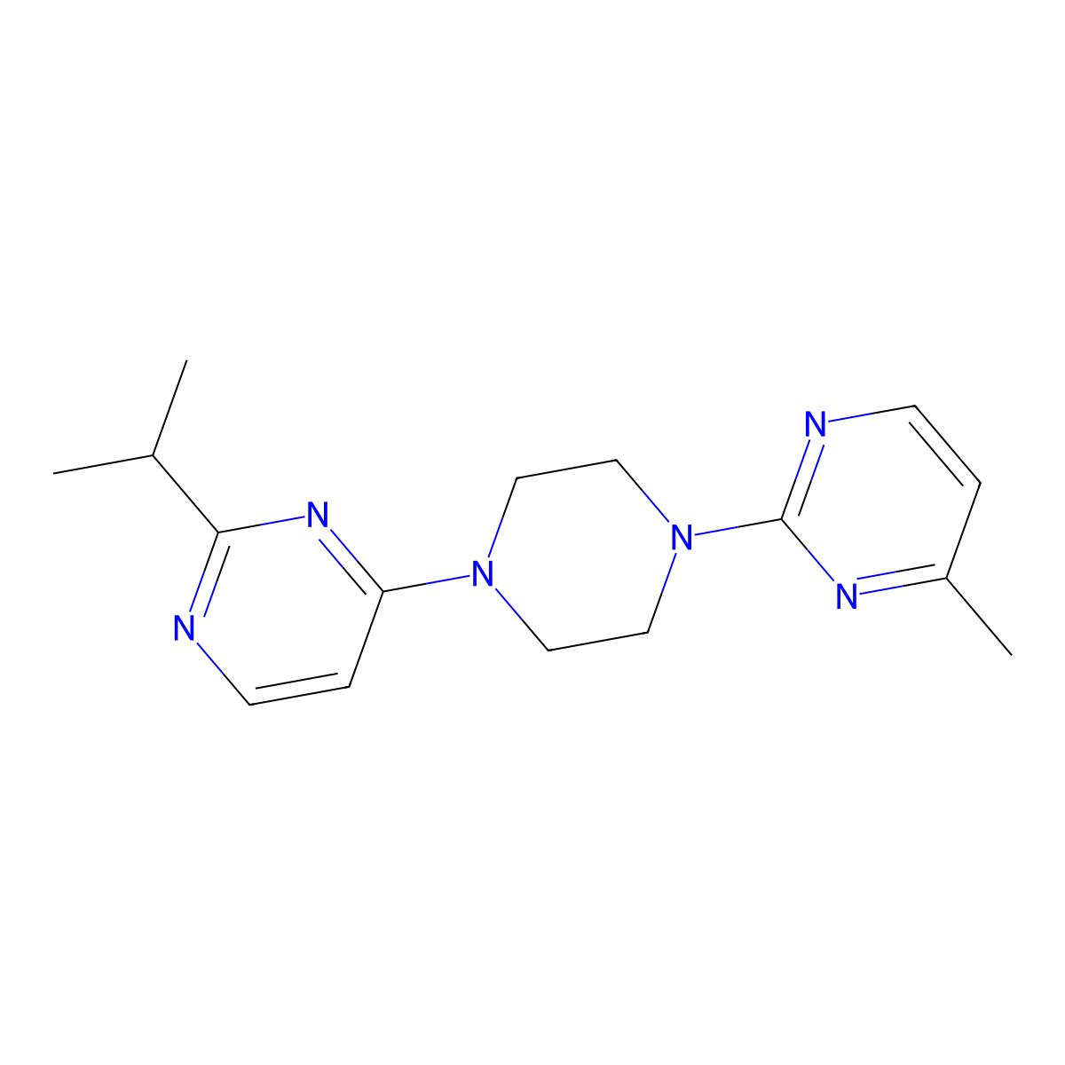 4-Methyl-2-{4-[2-(propan-2-yl)pyrimidin-4-yl]piperazin-1-yl}pyrimidine molecular structure, CAS 2549028-99-9