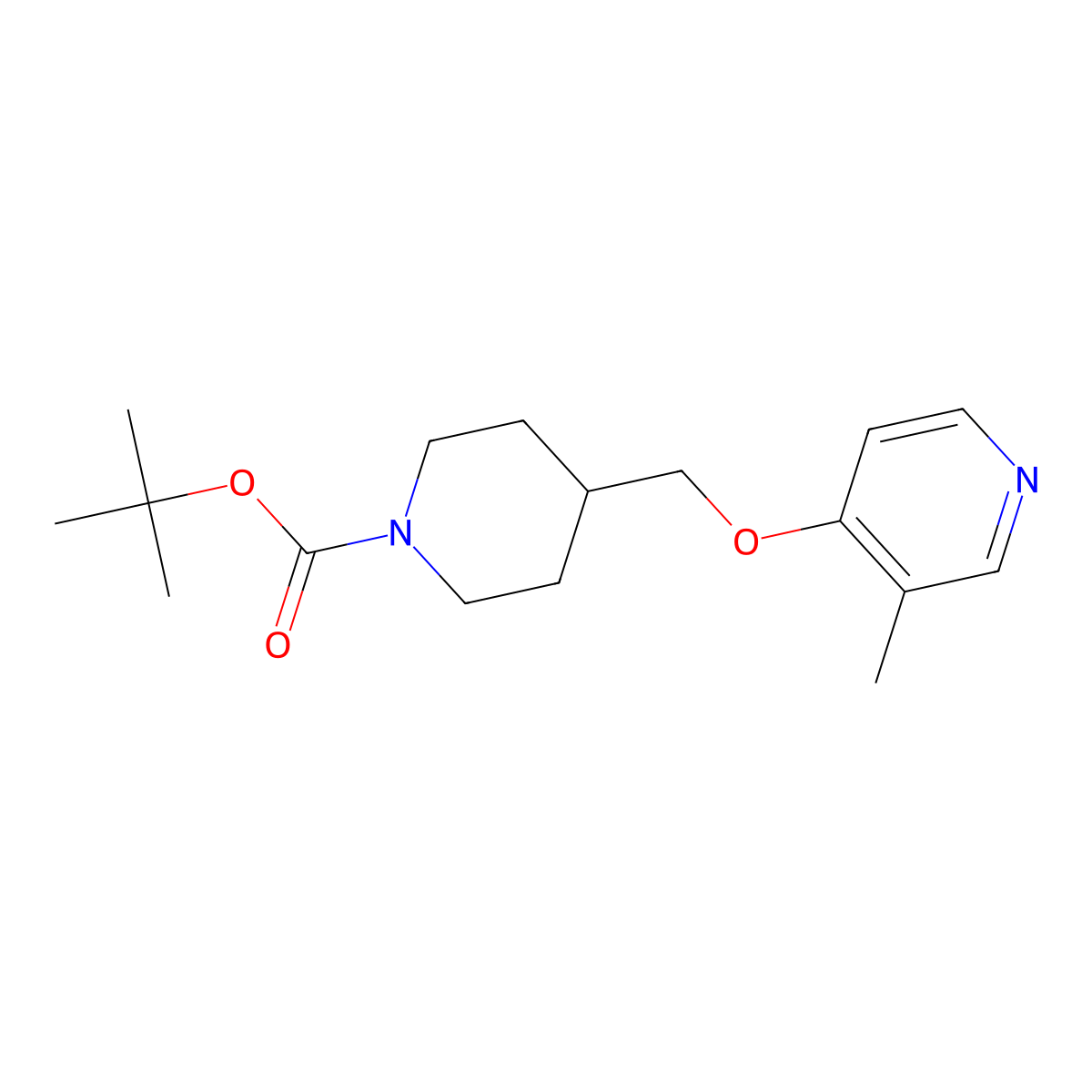 Tert-butyl 4-{[(3-methylpyridin-4-yl)oxy]methyl}piperidine-1-carboxylate molecular structure, CAS 2549029-12-9