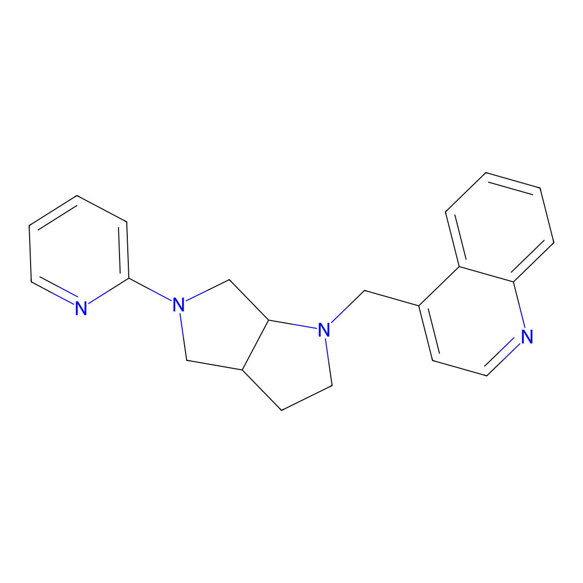 4-{[5-(Pyridin-2-yl)-octahydropyrrolo[2,3-c]pyrrol-1-yl]methyl}quinoline molecular structure, CAS 2549029-33-4