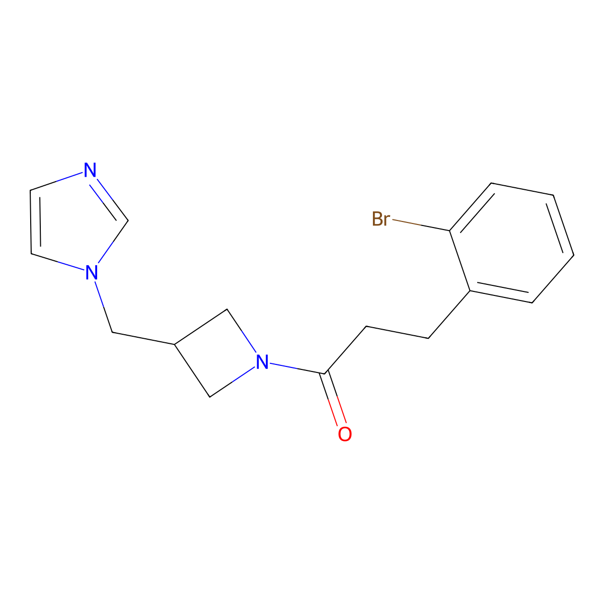 3-(2-bromophenyl)-1-{3-[(1H-imidazol-1-yl)methyl]azetidin-1-yl}propan-1-one molecular structure, CAS 2549029-34-5