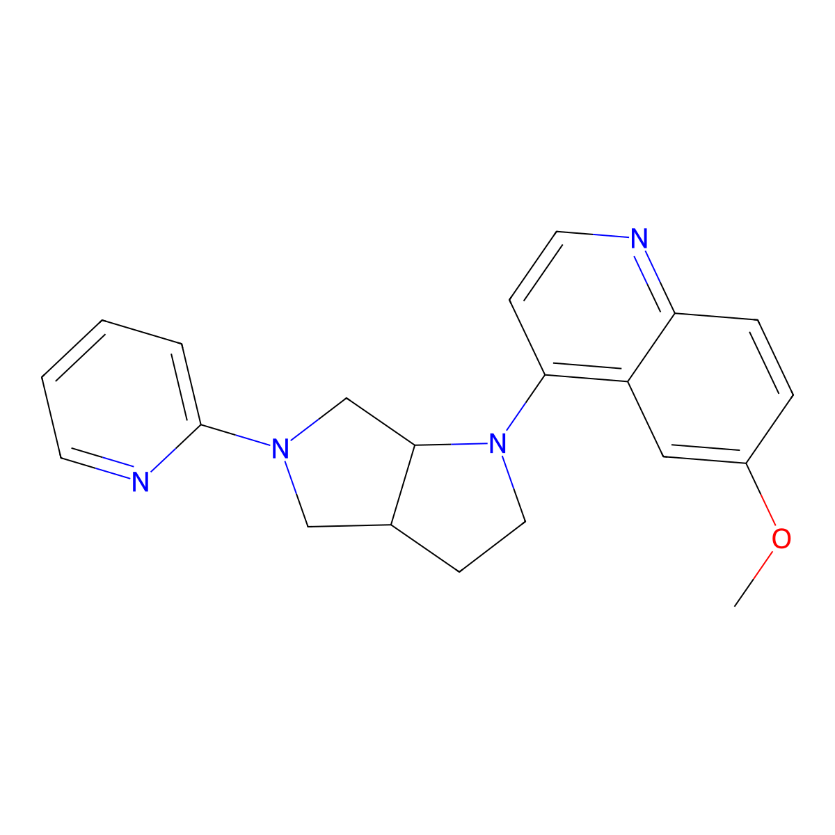 6-Methoxy-4-[5-(pyridin-2-yl)-octahydropyrrolo[3,4-b]pyrrol-1-yl]quinoline molecular structure, CAS 2549029-67-4