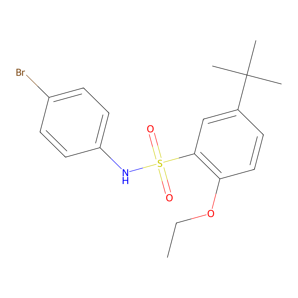 N-(4-bromophenyl)-5-tert-butyl-2-ethoxybenzene-1-sulfonamide molecular structure, CAS 2549029-72-1