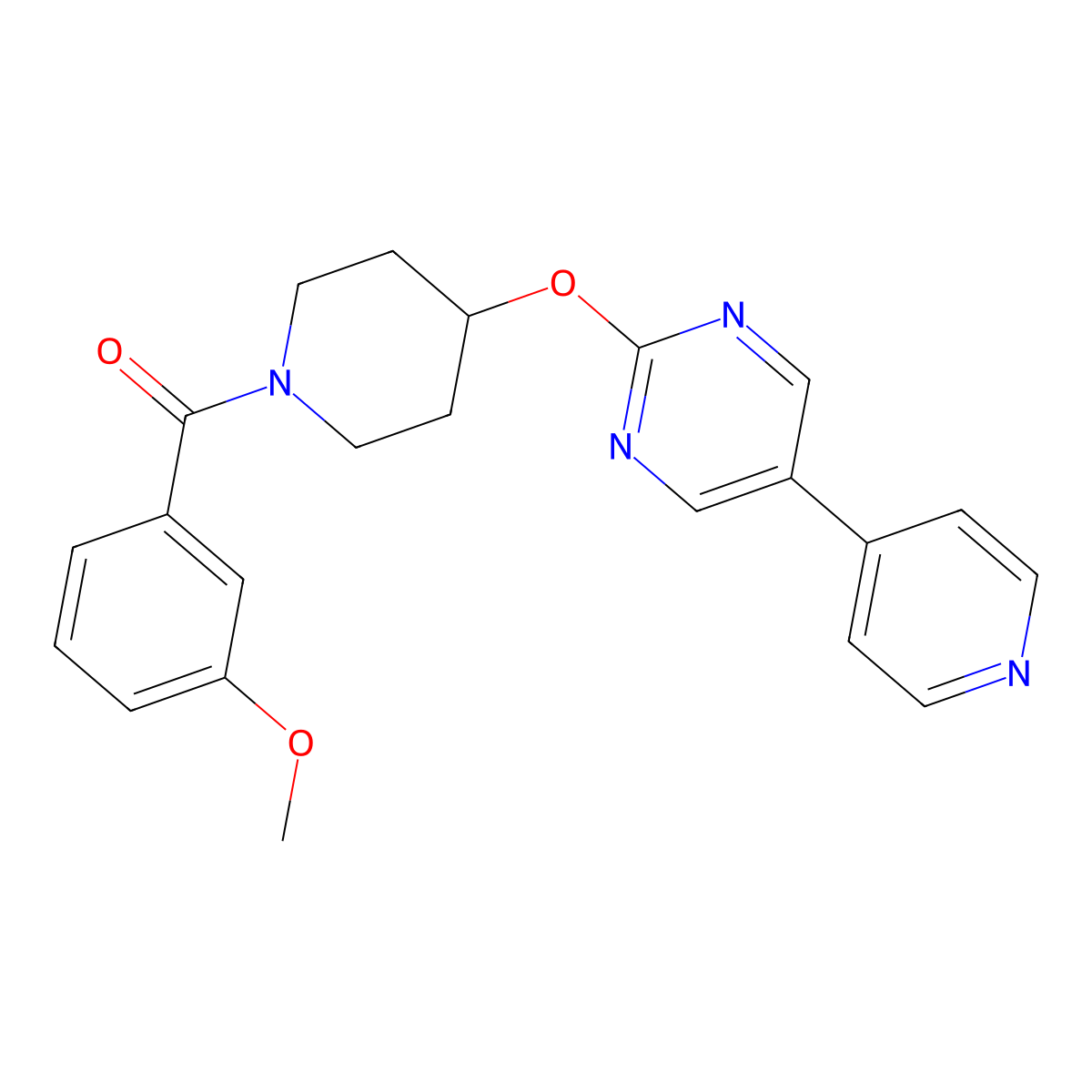 2-{[1-(3-Methoxybenzoyl)piperidin-4-yl]oxy}-5-(pyridin-4-yl)pyrimidine molecular structure, CAS 2549029-95-8