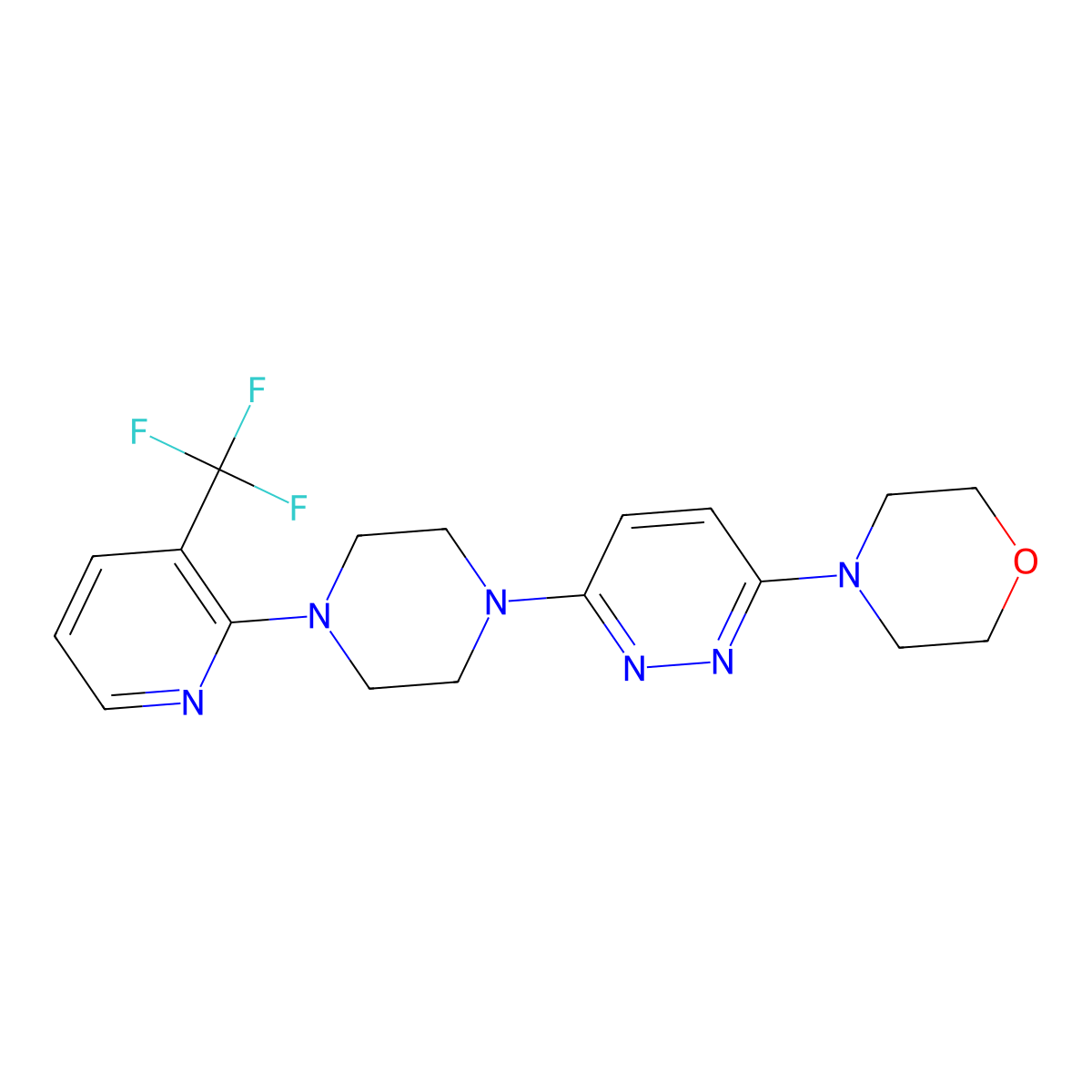 4-(6-{4-[3-(Trifluoromethyl)pyridin-2-yl]piperazin-1-yl}pyridazin-3-yl)morpholine molecular structure, CAS 2549029-98-1