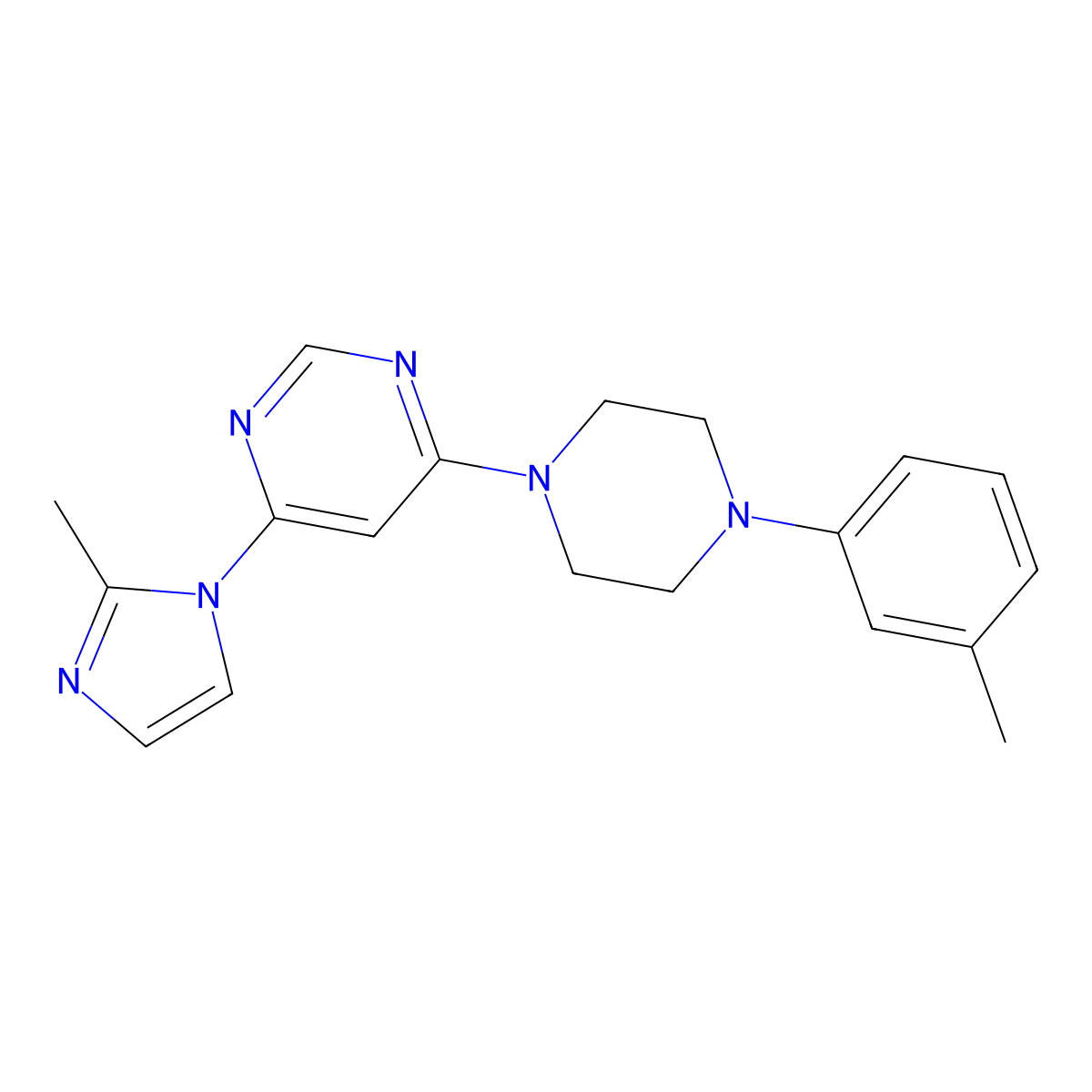 4-(2-methyl-1H-imidazol-1-yl)-6-[4-(3-methylphenyl)piperazin-1-yl]pyrimidine molecular structure, CAS 2549029-99-2