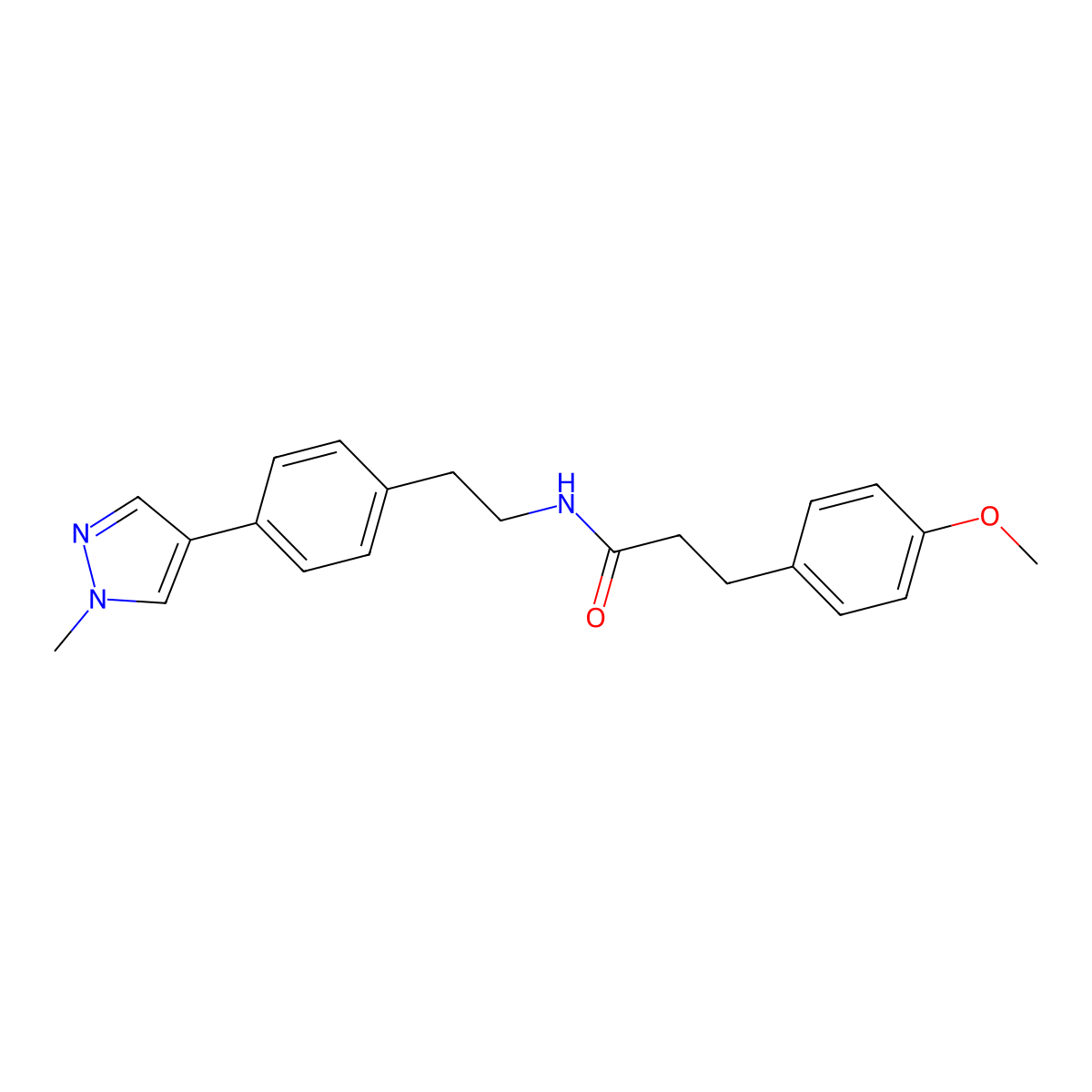 3-(4-methoxyphenyl)-N-{2-[4-(1-methyl-1H-pyrazol-4-yl)phenyl]ethyl}propanamide molecular structure, CAS 2549030-10-4
