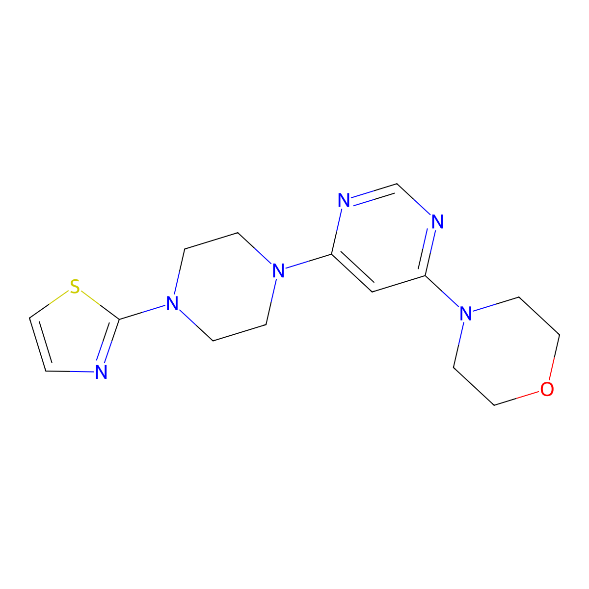 4-{6-[4-(1,3-Thiazol-2-yl)piperazin-1-yl]pyrimidin-4-yl}morpholine molecular structure, CAS 2549030-35-3