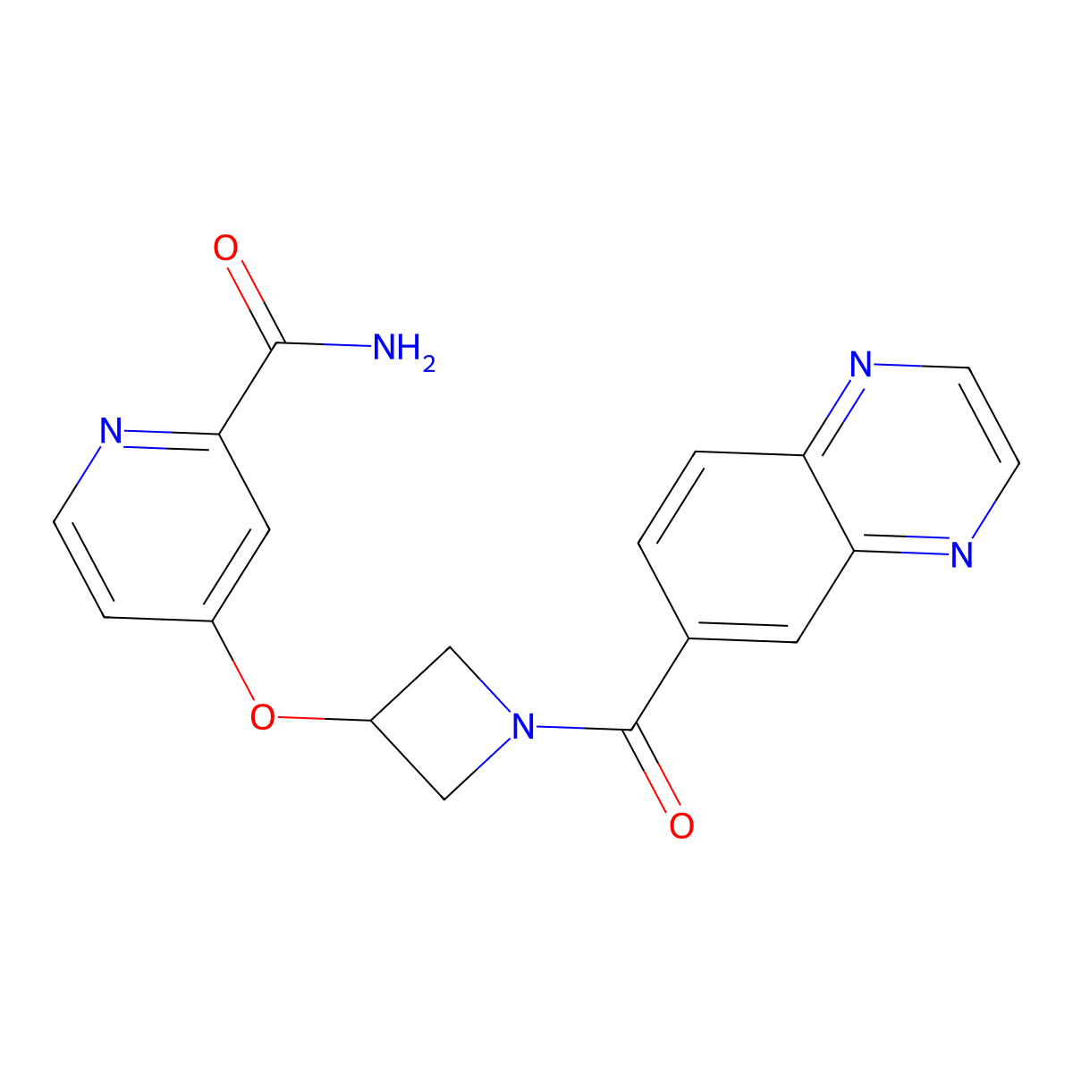 4-{[1-(Quinoxaline-6-carbonyl)azetidin-3-yl]oxy}pyridine-2-carboxamide molecular structure, CAS 2549030-39-7