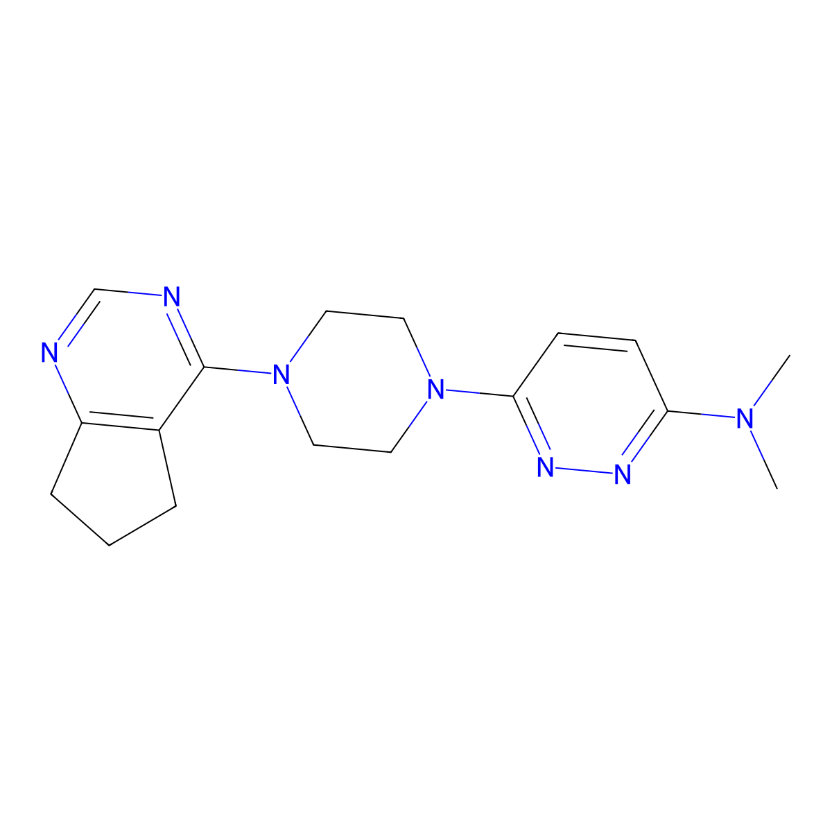 6-(4-{5H,6H,7H-cyclopenta[d]pyrimidin-4-yl}piperazin-1-yl)-N,N-dimethylpyridazin-3-amine molecular structure, CAS 2549030-42-2